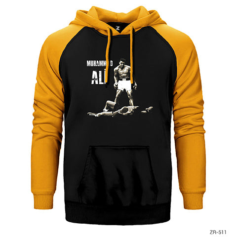 Muhammed Ali Knockout Çift Renk Reglan Kol Sweatshirt / Hoodie