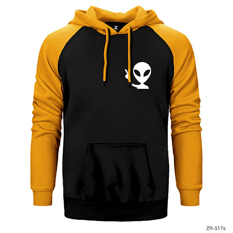 Alien Funny Çift Renk Reglan Kol Sweatshirt / Hoodie
