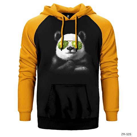 Cool Panda Çift Renk Reglan Kol Sweatshirt / Hoodie