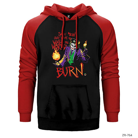 Suicide Squad Joker Burn Çift Renk Reglan Kol Sweatshirt / Hoodie