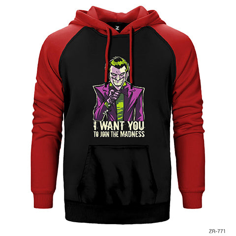 Joker I Want You Çift Renk Reglan Kol Sweatshirt / Hoodie