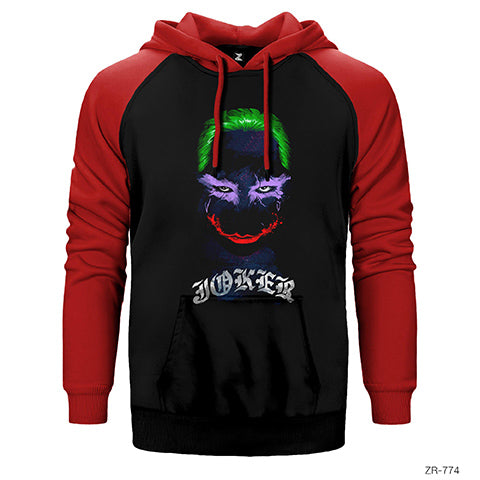 Joker Grunge Çift Renk Reglan Kol Sweatshirt / Hoodie