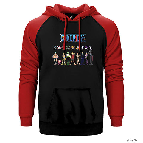 One Piece Çift Renk Reglan Kol Sweatshirt / Hoodie