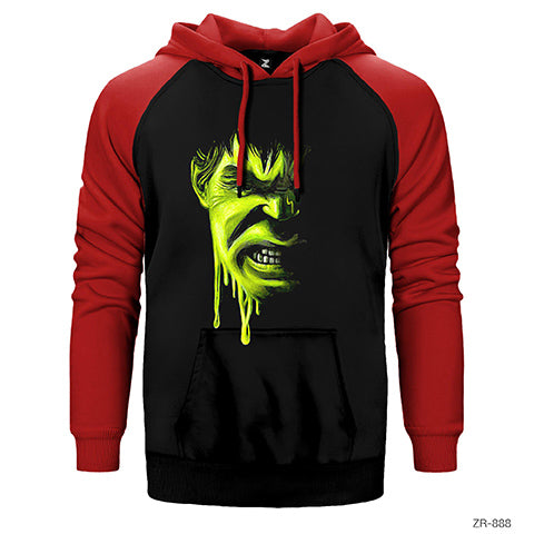 Hulk Painting Çift Renk Reglan Kol Sweatshirt / Hoodie