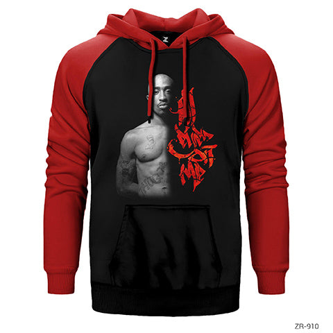 Tupac All Eyes On Me Çift Renk Reglan Kol Sweatshirt / Hoodie