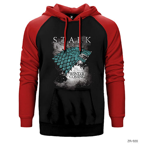 Game of Thrones Stark Sky Çift Renk Reglan Kol Sweatshirt / Hoodie