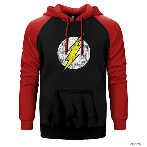 Flash Logo 2 Çift Renk Reglan Kol Sweatshirt / Hoodie