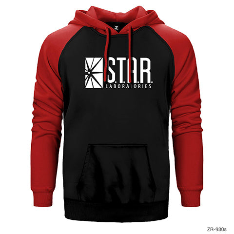 The Flash Star Lab Çift Renk Reglan Kol Sweatshirt / Hoodie