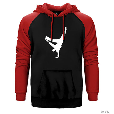 Breakdance Çift Renk Reglan Kol Sweatshirt / Hoodie