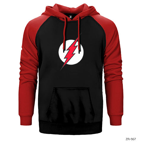 The Flash Red Çift Renk Reglan Kol Sweatshirt / Hoodie