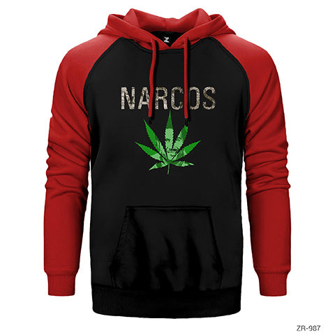 Narcos Marijuana Çift Renk Reglan Kol Sweatshirt / Hoodie