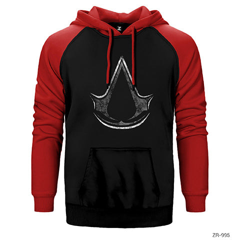 Assassins Creed Logo Dark Çift Renk Reglan Kol Sweatshirt / Hoodie