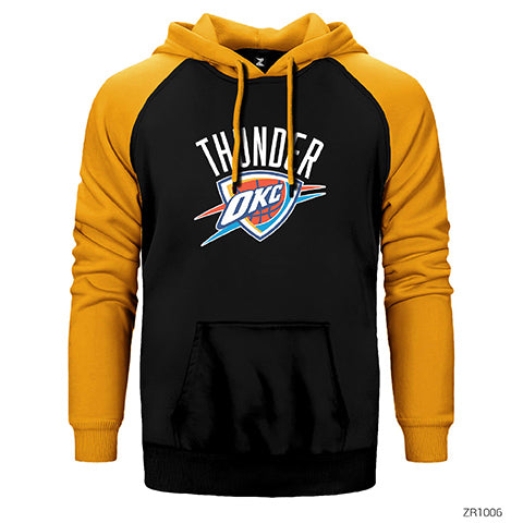 Oklahama Thunder Logo Çift Renk Reglan Kol Sweatshirt / Hoodie