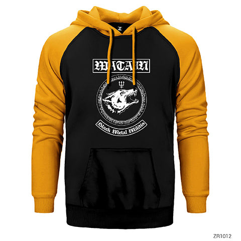 Watain Black Metal Militia Çift Renk Reglan Kol Sweatshirt / Hoodie