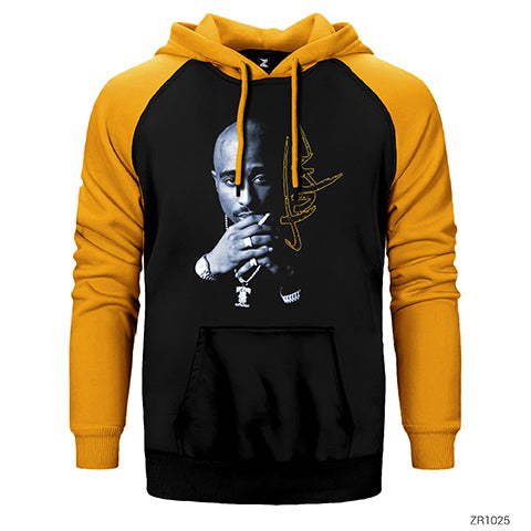 Tupac Shakur Smoke Çift Renk Reglan Kol Sweatshirt / Hoodie