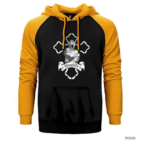 Tupac Shakur Thug Life Çift Renk Reglan Kol Sweatshirt / Hoodie