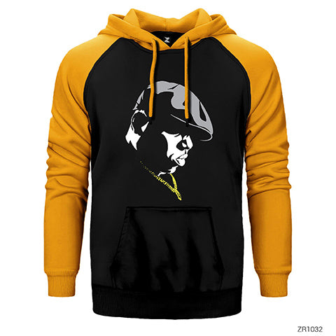 Biggie Stencil Çift Renk Reglan Kol Sweatshirt / Hoodie