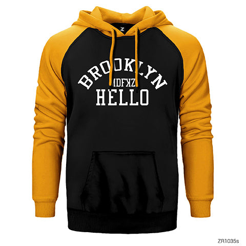 Brooklyn Hello Çift Renk Reglan Kol Sweatshirt / Hoodie