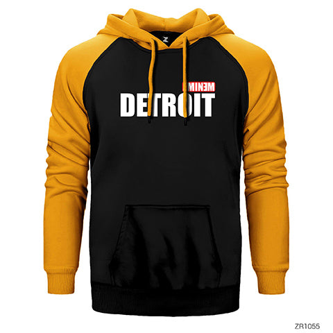 Eminem Detroit Çift Renk Reglan Kol Sweatshirt / Hoodie