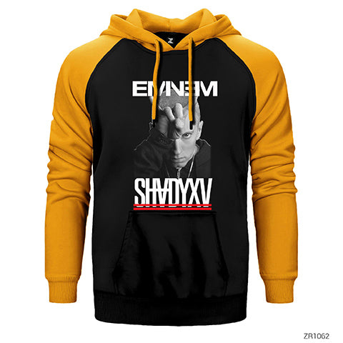 Eminem Shady XV Çift Renk Reglan Kol Sweatshirt / Hoodie