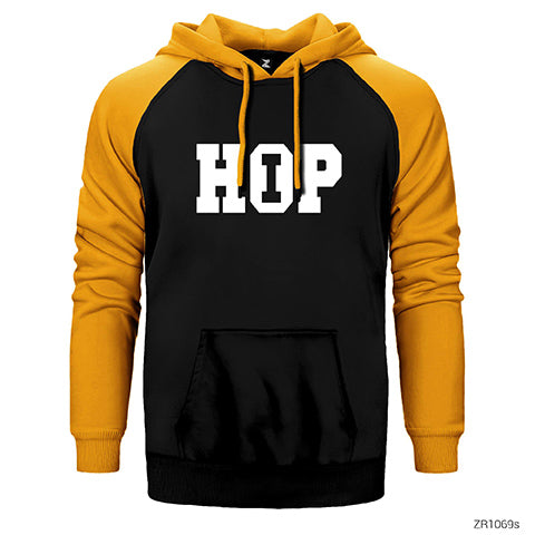 Hip Hop Çift Renk Reglan Kol Sweatshirt / Hoodie