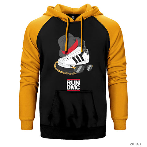 Run Dmc Shoes Çift Renk Reglan Kol Sweatshirt / Hoodie