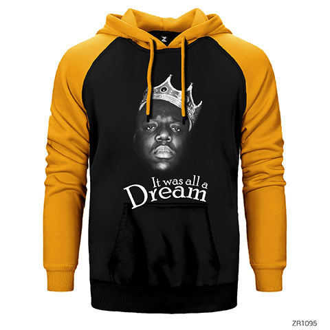 The Notorious Biggie Its Was All A Dream Çift Renk Reglan Kol Sweatshirt / Hoodie