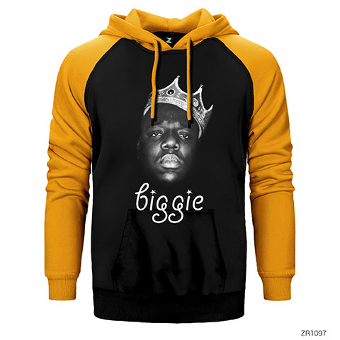 The Notorious Biggie with Text Çift Renk Reglan Kol Sweatshirt / Hoodie
