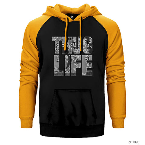Thug Life Çift Renk Reglan Kol Sweatshirt / Hoodie
