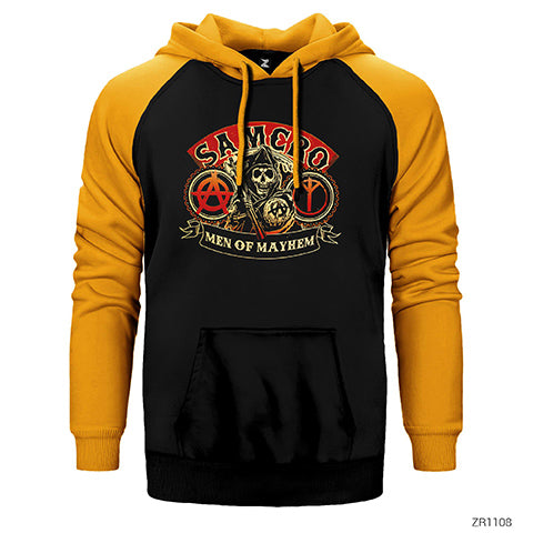 Samcro Men of Mayhem Çift Renk Reglan Kol Sweatshirt / Hoodie