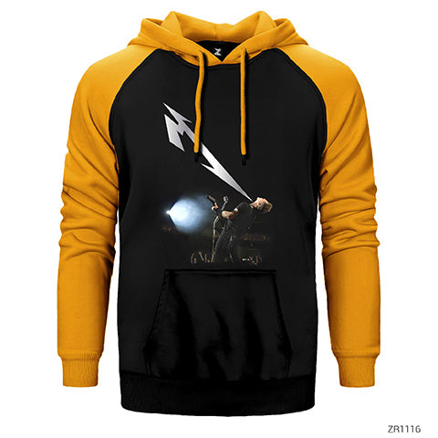 Metallica James Lighting Çift Renk Reglan Kol Sweatshirt / Hoodie