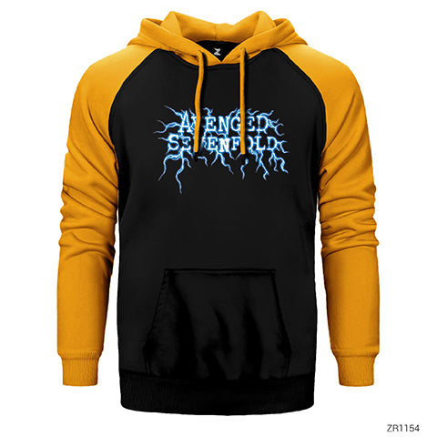 Avenged Sevenfold Lighting Logo Çift Renk Reglan Kol Sweatshirt / Hoodie
