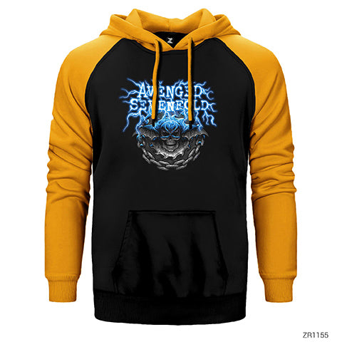 Avenged Sevenfold Lighting Skull Çift Renk Reglan Kol Sweatshirt / Hoodie