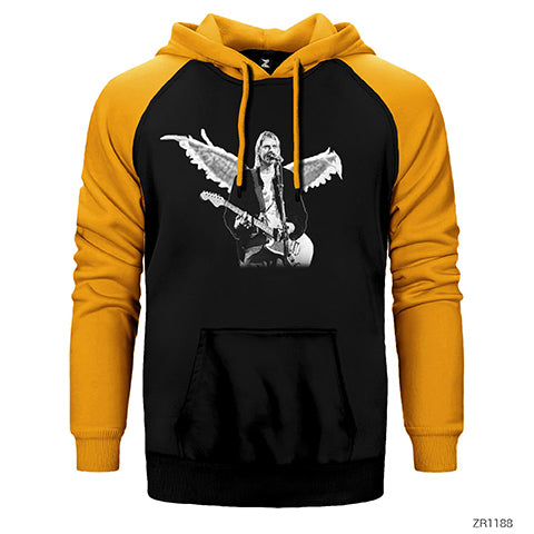 Kurt Cobain Çift Renk Reglan Kol Sweatshirt / Hoodie