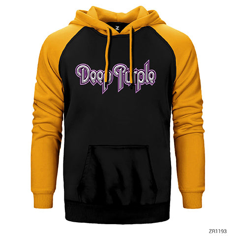 Deep Purple Çift Renk Reglan Kol Sweatshirt / Hoodie
