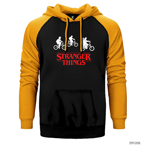 Stranger Things Bicycle Çift Renk Reglan Kol Sweatshirt / Hoodie