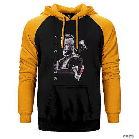 Vikings Ragnar 2 Çift Renk Reglan Kol Sweatshirt / Hoodie