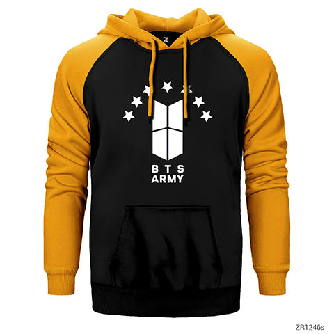 BTS 7 Yıldız Logo Çift Renk Reglan Kol Sweatshirt / Hoodie