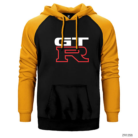Nissan GTR Logo Çift Renk Reglan Kol Sweatshirt / Hoodie