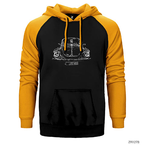 Volkswagen Vosvos 1972 Çift Renk Reglan Kol Sweatshirt / Hoodie