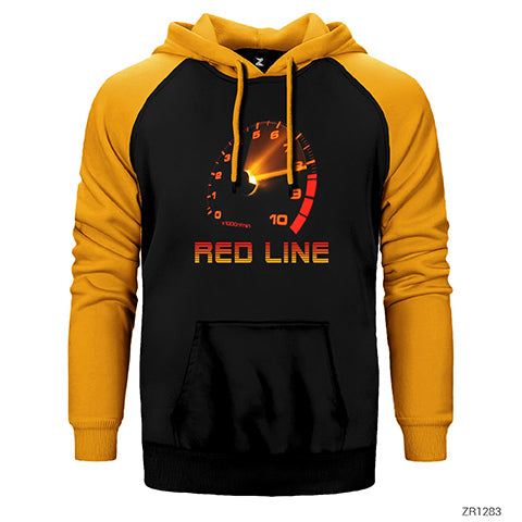 Red Line Çift Renk Reglan Kol Sweatshirt / Hoodie