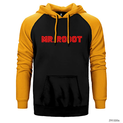 Mr. Robot Çift Renk Reglan Kol Sweatshirt / Hoodie