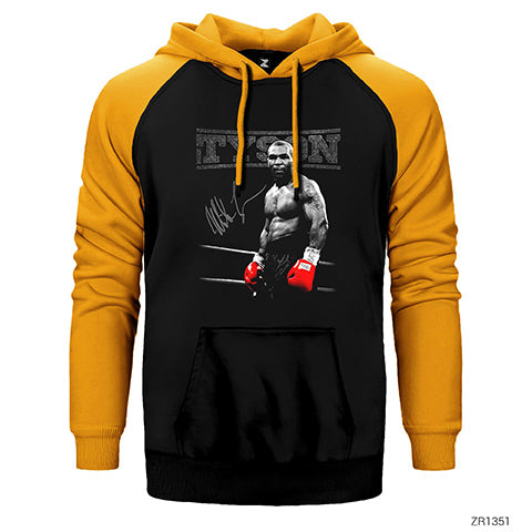 Mike Tyson Çift Renk Reglan Kol Sweatshirt / Hoodie