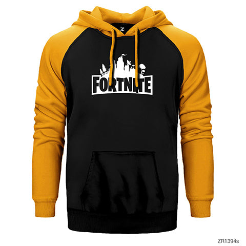 Fortnite Logo 1 Çift Renk Reglan Kol Sweatshirt / Hoodie