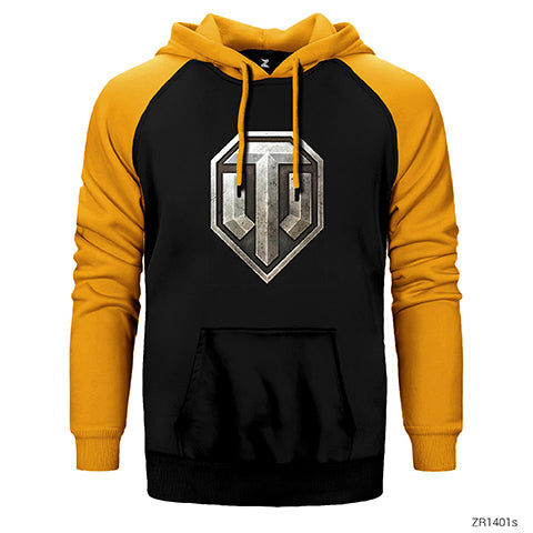 World of Tanks Logo Çift Renk Reglan Kol Sweatshirt / Hoodie
