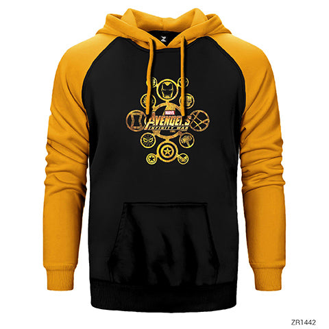 Avengers Infinity War Connected Hero Çift Renk Reglan Kol Sweatshirt / Hoodie