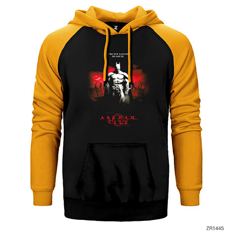 Batman Arkham City Çift Renk Reglan Kol Sweatshirt / Hoodie