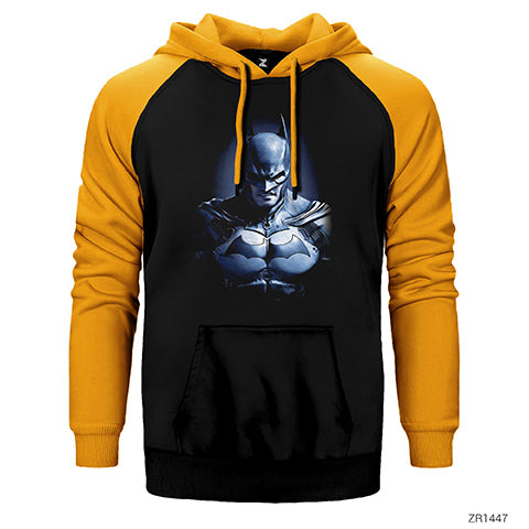 Batman Dark Knight Çift Renk Reglan Kol Sweatshirt / Hoodie