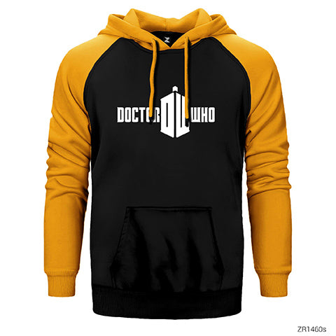 Doctor Who Logo Çift Renk Reglan Kol Sweatshirt / Hoodie