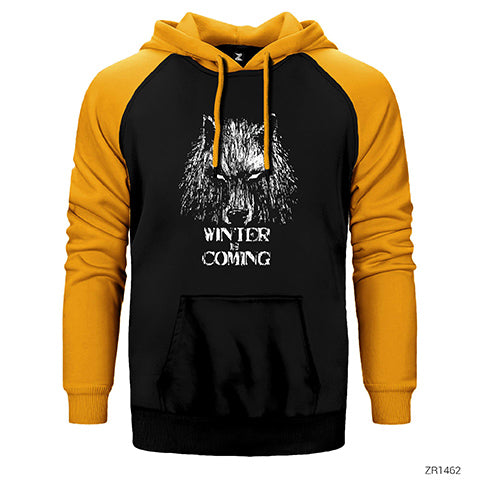 Game Of Thrones Winter Is Coming Wolf Çift Renk Reglan Kol Sweatshirt / Hoodie